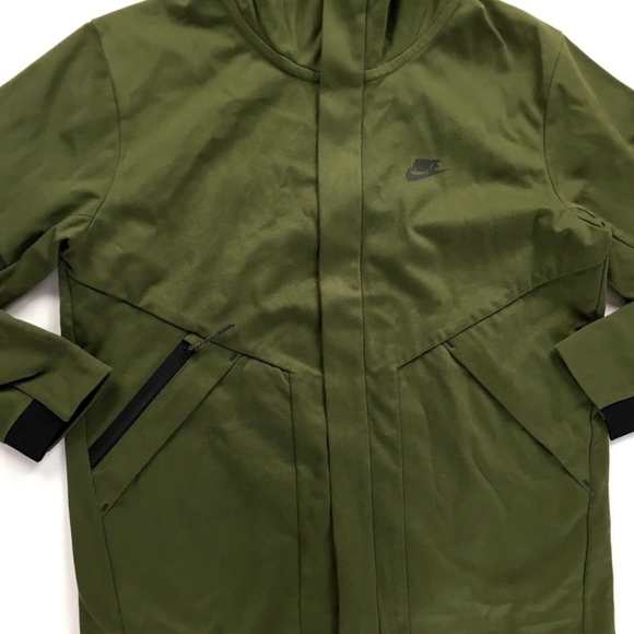 Nike Tech Fleece Repel Varsity Jacket Olive Green - Picture 3 of 4